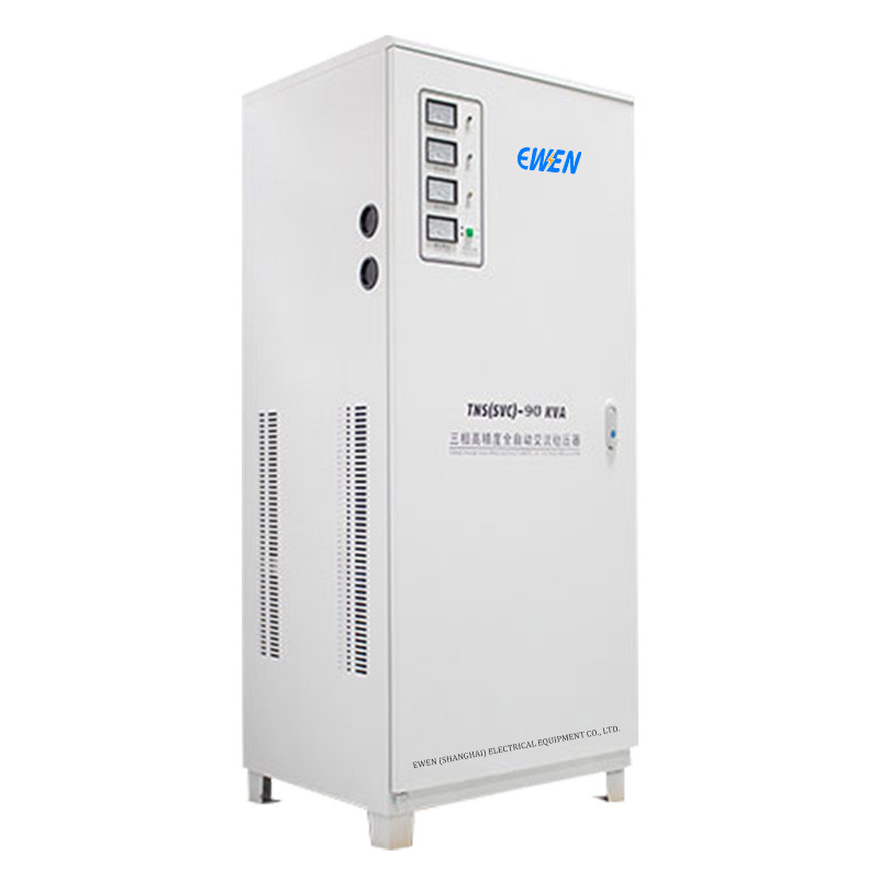 90 KVA Dreiphasen-Spannungsstabilisator Automatischer Spannungsregler mit Servomotortechnologie für Laserschneidmaschine