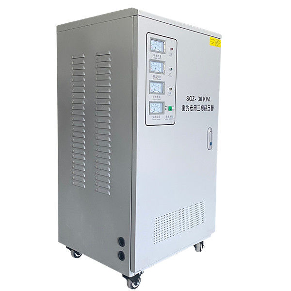 30KVA Three Phase Bus Bar Full Automatic Laser Power Pointer Meters Customized Voltage Regulator